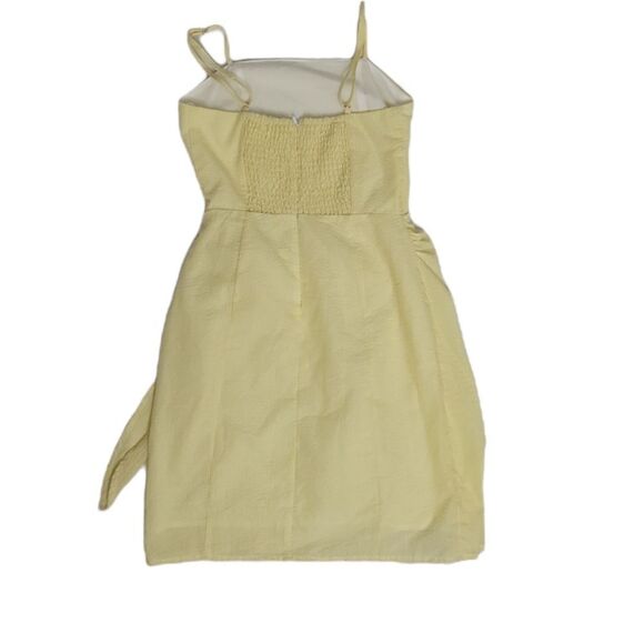 EMORY PARK dress yellow stripe seersucker spaghetti strap wrap mini S‎ - Picture 4 of 13